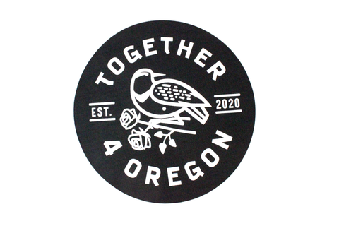 Black 10oz felt slipmat for your record player, printed in partnership with Together 4 Oregon